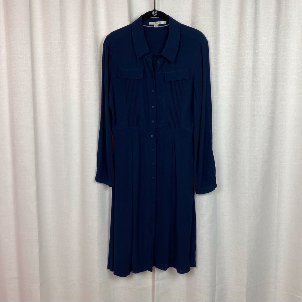 Boden Blue Button Front Shirtdress Sz.8R